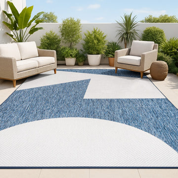 Lucian Modern Geometric Abstract Two-tone Indoor/Outdoor Area Rug